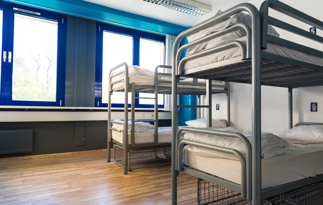 Bunk beds, shelter setting